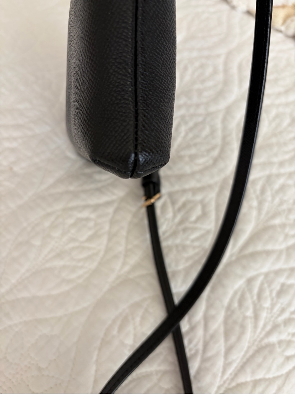 Coach Black Leather Crossbody with Gold-Tone Logo - Picture 4 of 8